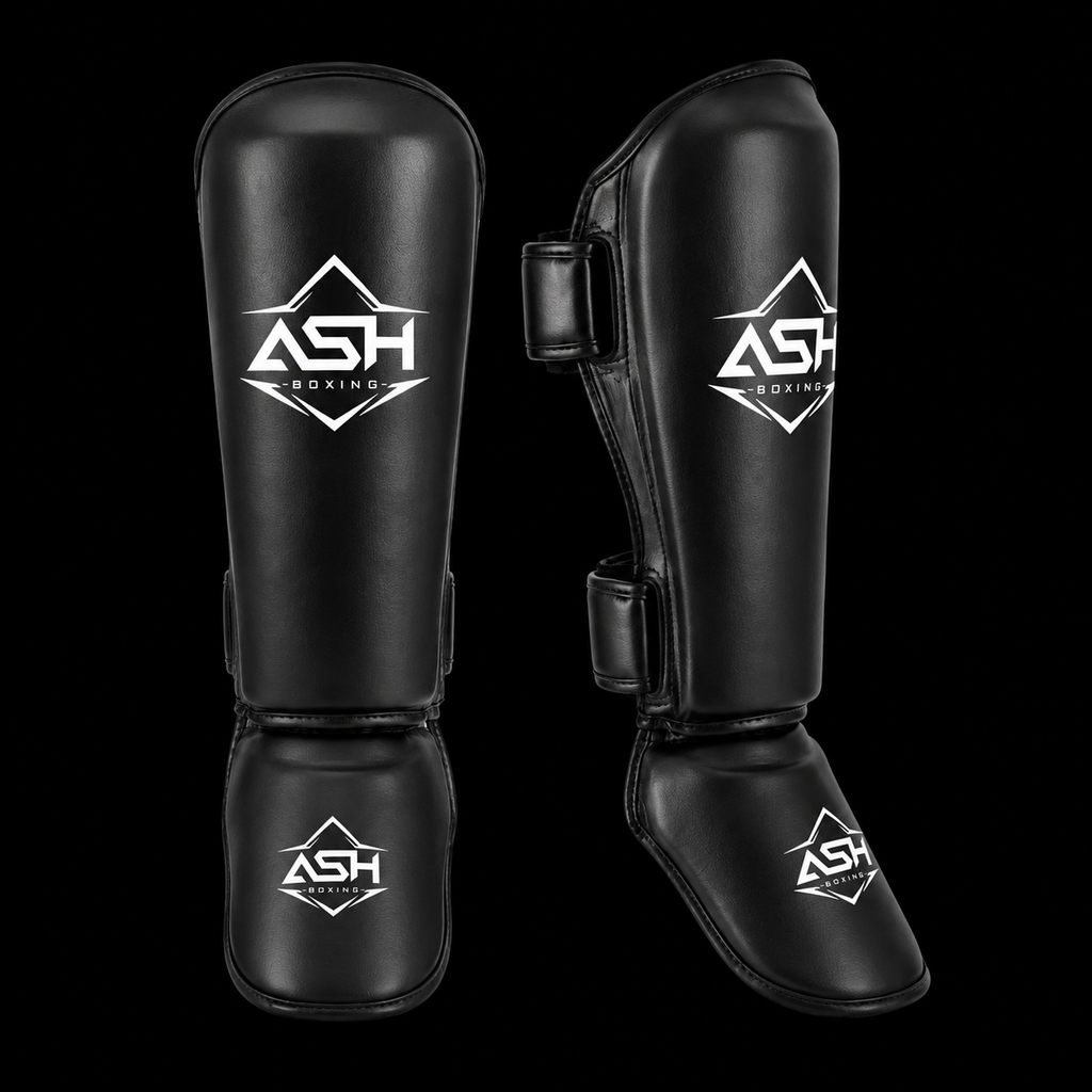 pack gants de boxe + protèges-tibias